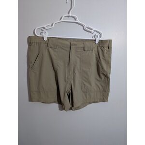 Hook & Tackle Men's Khaki Tan Nylon Fishing Cargo Shorts 38" W, 5.5" Inseam